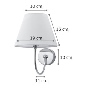 InLight Επιτοίχιο φωτιστικό από μέταλλο σε λευκή απόχρωση και υφασμάτινο καπέλο (43022-Λευκό)