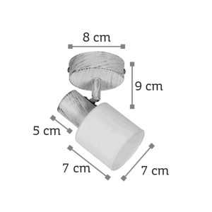 InLight Επιτοίχιο σποτ από μέταλλο σε απόχρωση λευκής πατίνας (9079-1Φ-Λευκή Πατίνα)