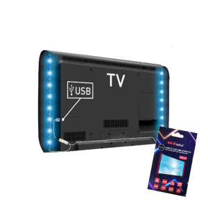TVLIT USB TV LED SMD STRIP KIT RGB 2X50CM 2X2.4W IP65 WITH WIRE BUTTON CONTROLLER