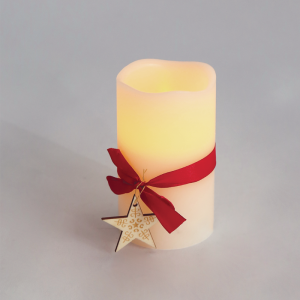 X0711117 ^ "RED RIBBON WAX CANDLE"