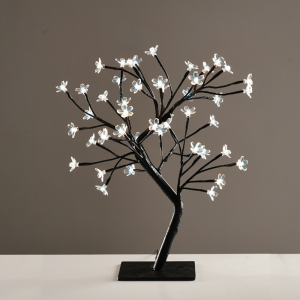 X1036241 ^ "TREE WITH FLOWERS OF SILICONE"  36LED ΛΑΜΠΑΚ ΜΕ ΑΝΤΑΠΤΟΡΑ(24V DC)ΨΥΧΡΟ ΛΕΥΚΟ IP20 45cm 3m ΜΑΥΡΟ