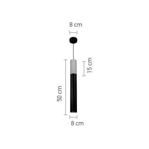 InLight Κρεμαστό φωτιστικό σε μαύρη απόχρωση και ξύλο 1XGU10 D:40cm (4017-BL)
