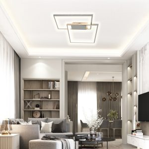 InLight Πλαφονιέρα οροφής LED 38W 3000Κ σε μαύρη απόχρωση D:45cm (6065-BL)