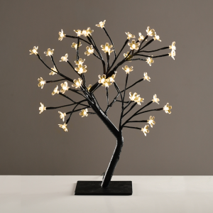 X1036141 ^ "TREE WITH FLOWERS OF SILICONE"  36LED ΛΑΜΠΑΚ ΜΕ ΑΝΤΑΠΤΟΡΑ(24V DC)ΘΕΡΜΟ ΛΕΥΚΟ IP20 45cm 3m ΜΑΥΡΟ