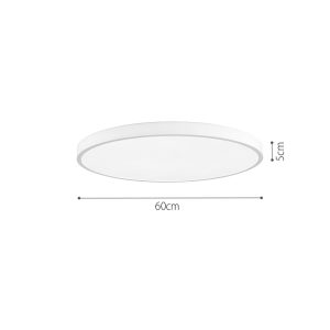 InLight Πλαφονιέρα οροφής LED 110W 3CCT (by switch on base) από λευκό μέταλλο και ακρυλικό D:60cm (42035-B-White)
