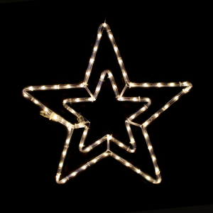 X081811116N ^ "DOUBLE STARS" 60 LED ΣΧΕΔΙΟ 2.5m ΜΟΝΟΚΑΝΑΛ ΦΩΤΟΣΩΛ ΘΕΡΜΟ ΛΕΥΚΟ IP65 46cm 1.5m ΚΑΛΩΔ
