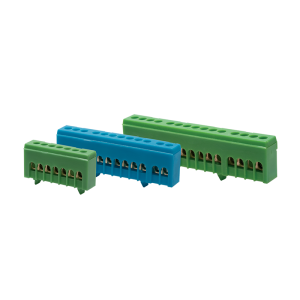 282P7 7 HOLES GREEN GROUND TERMINAL FOR DIN RAIL